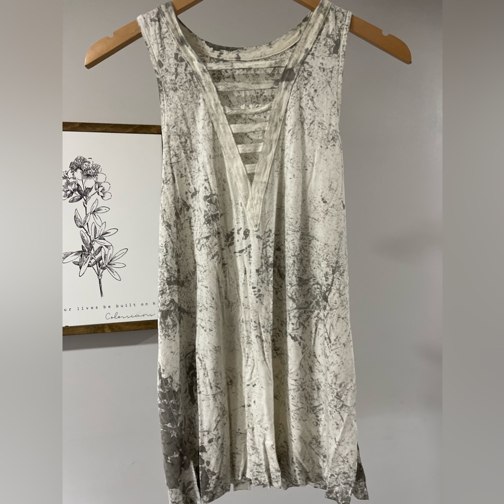 American Eagle soft and sexy white gray tank top size small